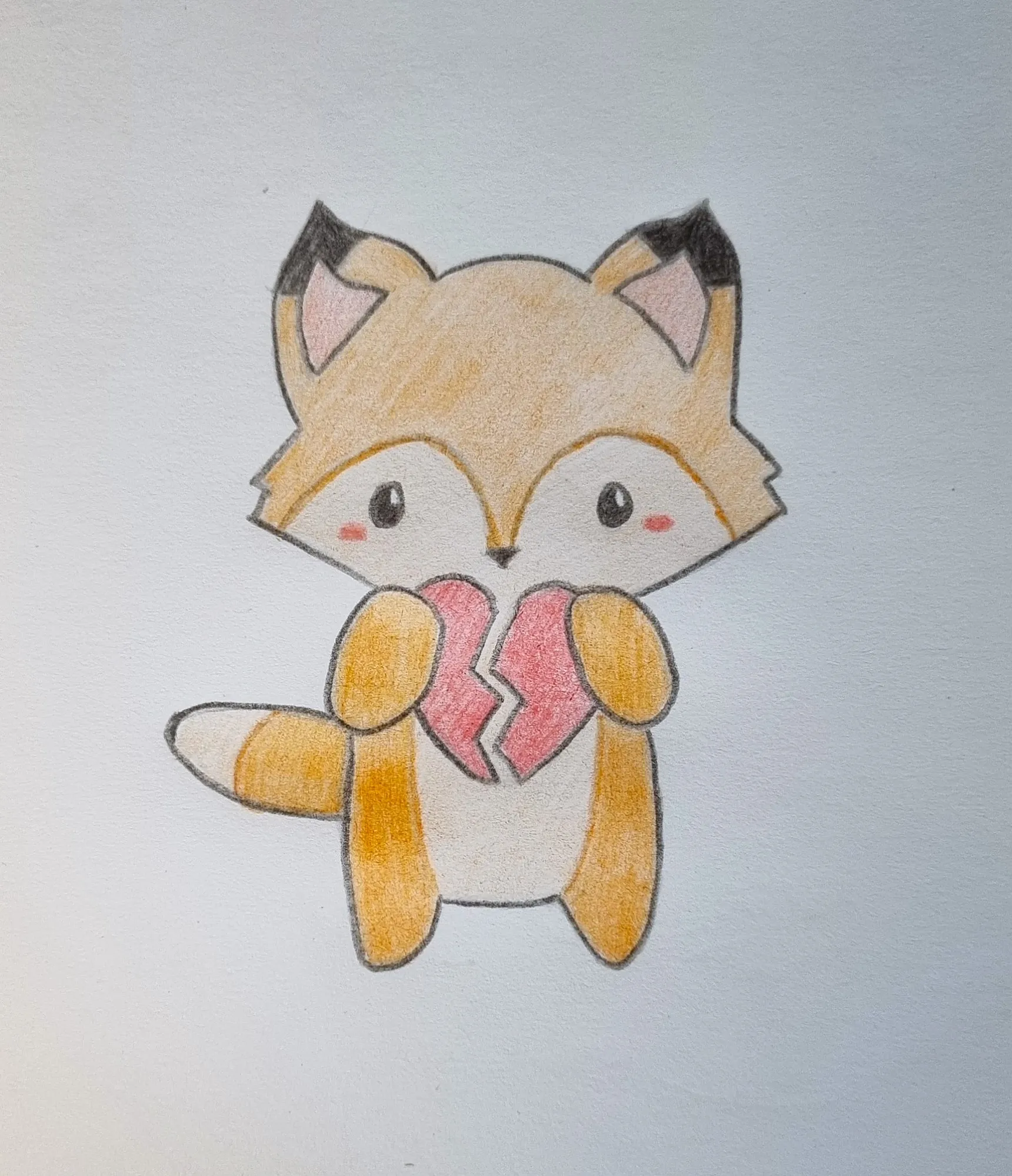 Всем переживающим - это не настоящее сердце, ни один лисёнок в процессе не пострадал. Он просто вырезал поделку из бумаги и случайно порвал. Немного расстроен, но полон решимости вырезать новую и не порвать! Сохраняйте спокойствие, всё под контролем, все лисёнки в порядке, ни один не обижен =)